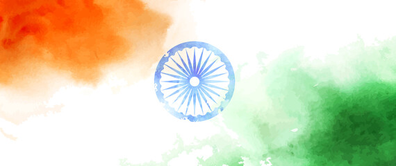 Indian Tricolor flag background for republic day. Website banner and greeting card design.