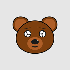 Vector illustration of a bear with emotions in a simple style
