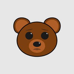 Vector illustration of a bear with emotions in a simple style
