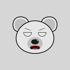 Vector illustration of a bear with emotions in a simple style
