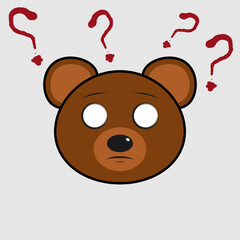 Vector illustration of a bear with emotions in a simple style
