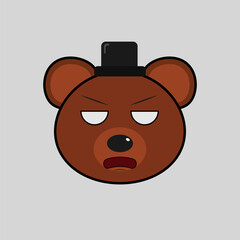 Vector illustration of a bear with emotions in a simple style
