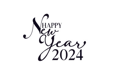 Vector text happy new year 2024