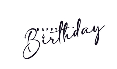 Vector text happy birthday with an i in the form of a candle