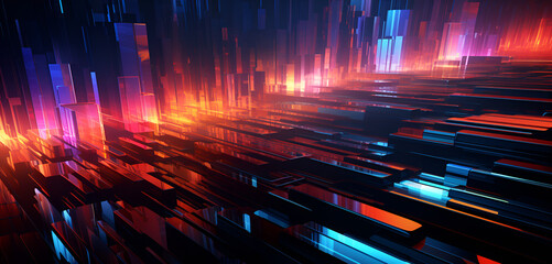 Glowing neon futuristic hitech scifi abstract background