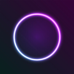 Gradient neon blue and violet circle shape.