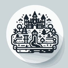 Fototapeta premium Miniature Fantasy World Icon