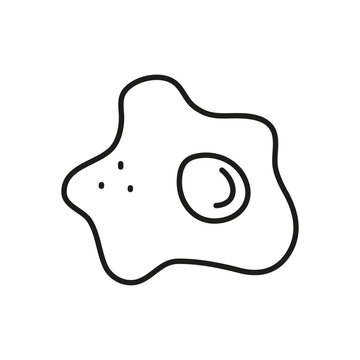recommend clip art: Doodle outline fried egg icon.
