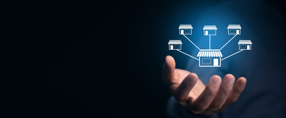 Franchise business marketing system concept