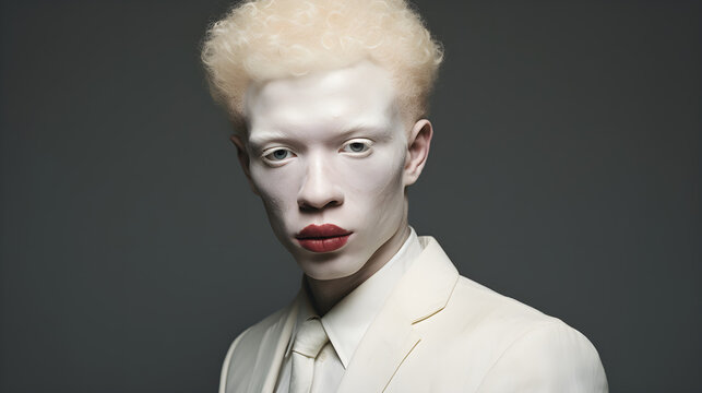 portrait of albino black skin man
