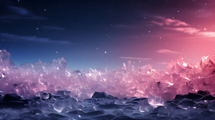 a winter soft pink background pattern made entirely of ice crystal stars. frosty, crispy, season, winter, cool, cold, modern - obrazy, fototapety, plakaty
