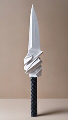 Paper sword on a light background