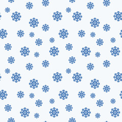 Festive winter pattern continuous, snowflakes, Winter, Christmas, New Year. Blue, vector.	
