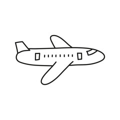 Doodle outline airplane icon.
