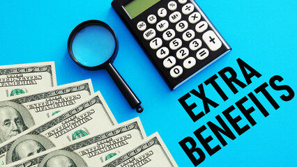 Extra benefits are shown using the text