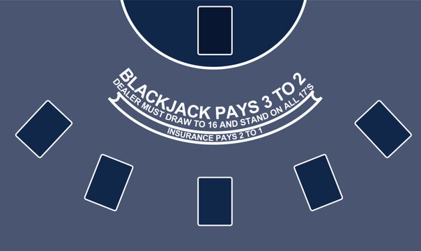 Blackjack gamble table. vector illustration