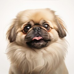 Pekingese Portrait Captured with Canon EOS 5D Mark IV and 50mm Prime Lens Against a White Background