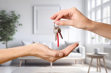 Real estate professional agent hold keys