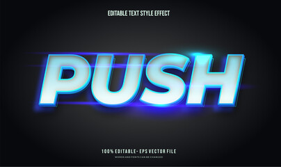 Editable text effect shiny blue futuristic. Text style effect. Editable fonts vector files.