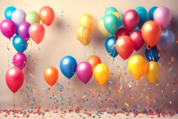Balloons celebration, painting the perfect birthday scene