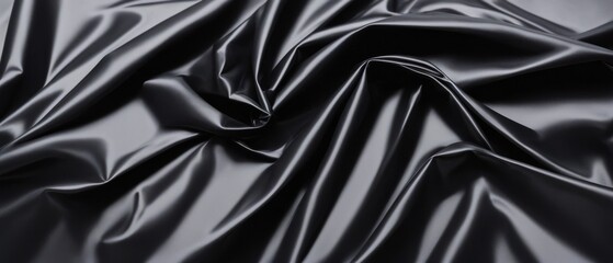Black plastic crumpled oilcloth.