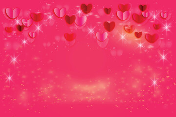 Happy valentine Vector greeting pink hearts 14 february Day lovers Copy space text Romantic feelings Gradient Love beautifully crafted Valentine's Day card Wedding Birthday Defocused Paper cut effect