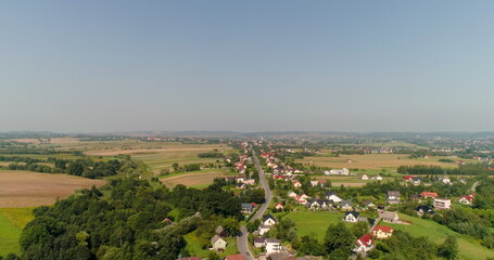 Fototapeta na wymiar aerial view of small village, view from above