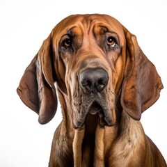 Bloodhound Portrait Captured with Nikon D850 and 50mm Prime Lens - obrazy, fototapety, plakaty