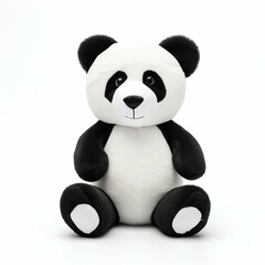 Cute Panda Plush Toy Isolated on White Background. Generative ai
