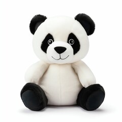 Cute Panda Plush Toy Isolated on White Background. Generative ai