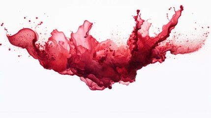 realistic red wine stain isolated on a crisp white background, featuring watercolor grunge brush details. Perfect for adding a touch of artistic elegance to wine-related promotions and designs