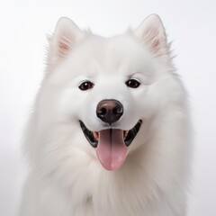 Fototapeta premium Ultra-Realistic Samoyed Portrait Captured with Prime Lens