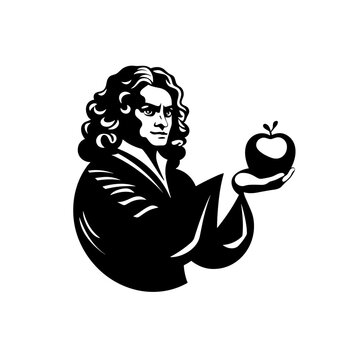 Sir Isaac Newton with an apple