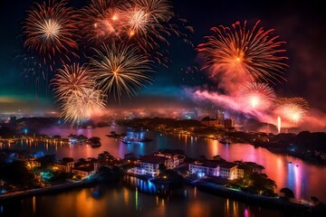 Mark the occasion of birthday with an ethereal display of fireworks, illuminating the sky with a spectacle of joyous hues