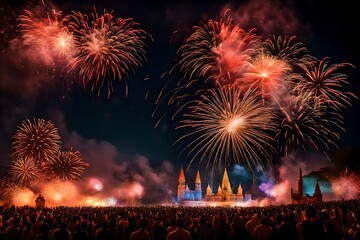 Mark the occasion of birthday with an ethereal display of fireworks, illuminating the sky with a spectacle of joyous hues