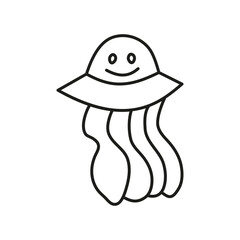 Doodle colored alien ufo.