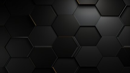 hexagonal elegance: abstract black texture background - unique vector illustration - obrazy, fototapety, plakaty