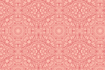Fototapeta premium Mandala pattern textile design print bohemian boho batik fabric decorative background abstract india