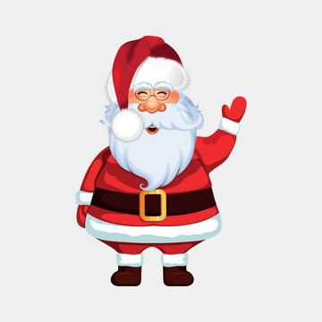 Vector cartoon Santa Claus isolated on white background
