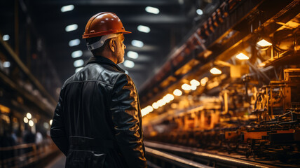 Factory worker in action: Industry and engineering