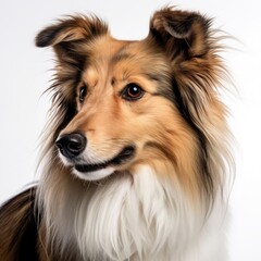 Shetland Sheepdog Portrait with Nikon D850: 50mm Prime Lens Ultra-Realism on White Background