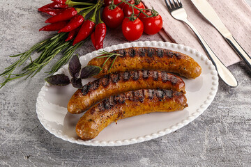 Grilled meat sausages with spices