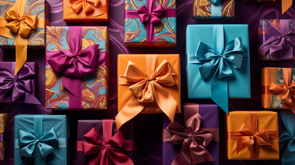 Creative Assortment of Gifts Wrapped in Colorful Paper, Ready for Any Festive Occasion