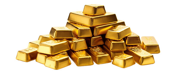 Gold bars stacks, cut out