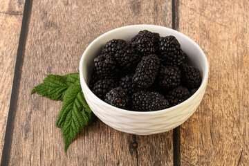 Natural organic blackberry in the bowl