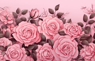 pink peony background with white and pink flowers, romantic influences,