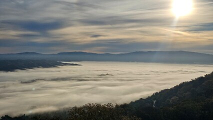 sunset over the valley