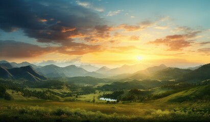 Fototapeta na wymiar sunrise in the valley