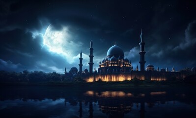 Fototapeta premium the mosque at night,