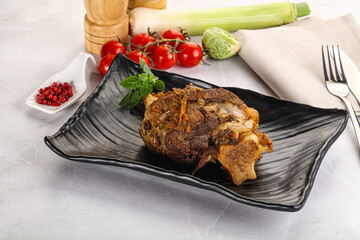 Baked Lamb shank with bone